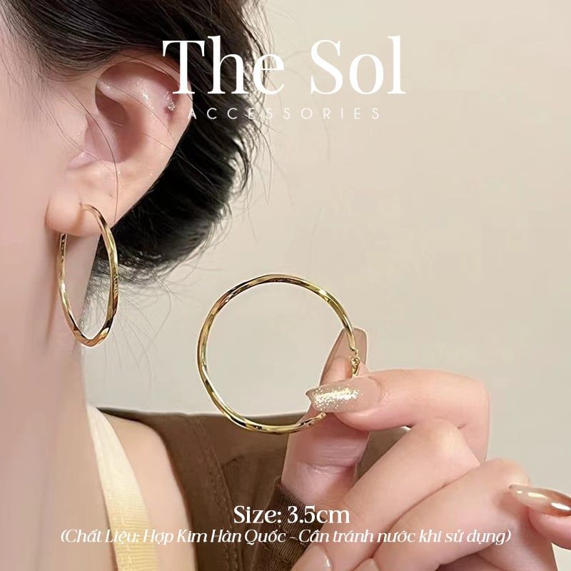  Bông Tai Hàn Quốc Wave Hoops 