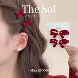  Kẹp Tóc Hàn Quốc Velvet Bow - 1 Chiếc 