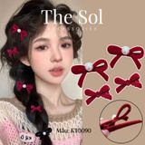 Kẹp Tóc Hàn Quốc Velvet Bow - 1 Chiếc 