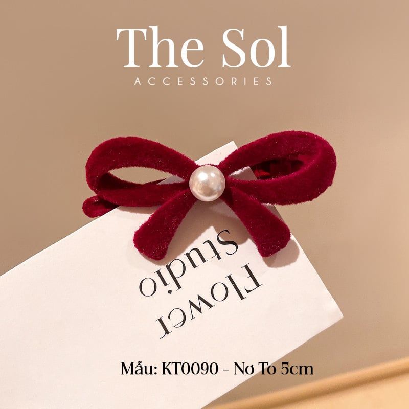  Kẹp Tóc Hàn Quốc Velvet Bow - 1 Chiếc 