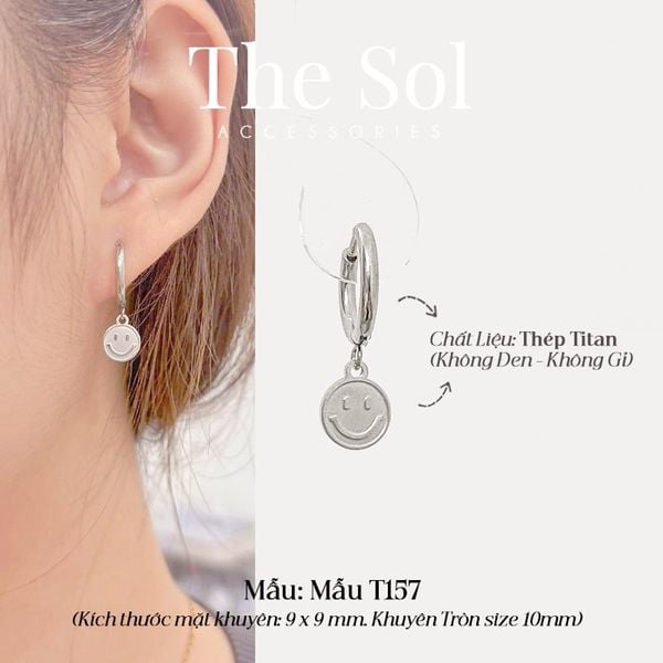  Khuyên Tai Titan Smile Face - Mẫu T157 