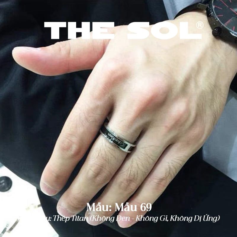  Nhẫn Titan Unisex Black Calvin 