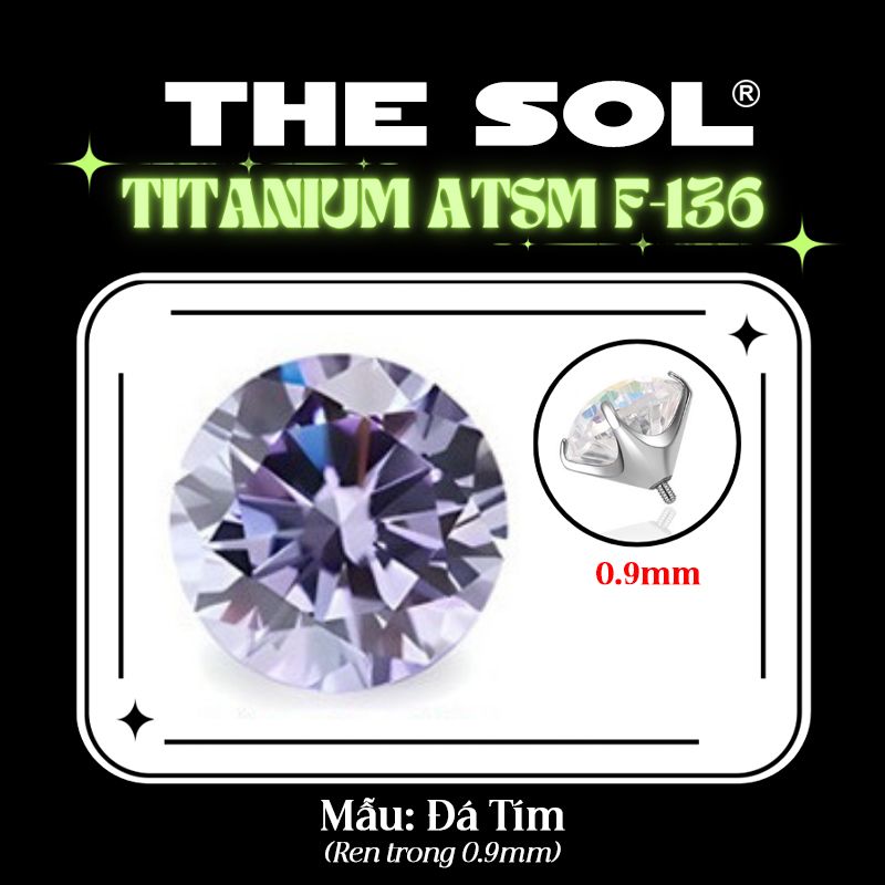  Mặt Đá Riêng Lẻ F136 Dành Cho Khuyên Ren 0.9mm 