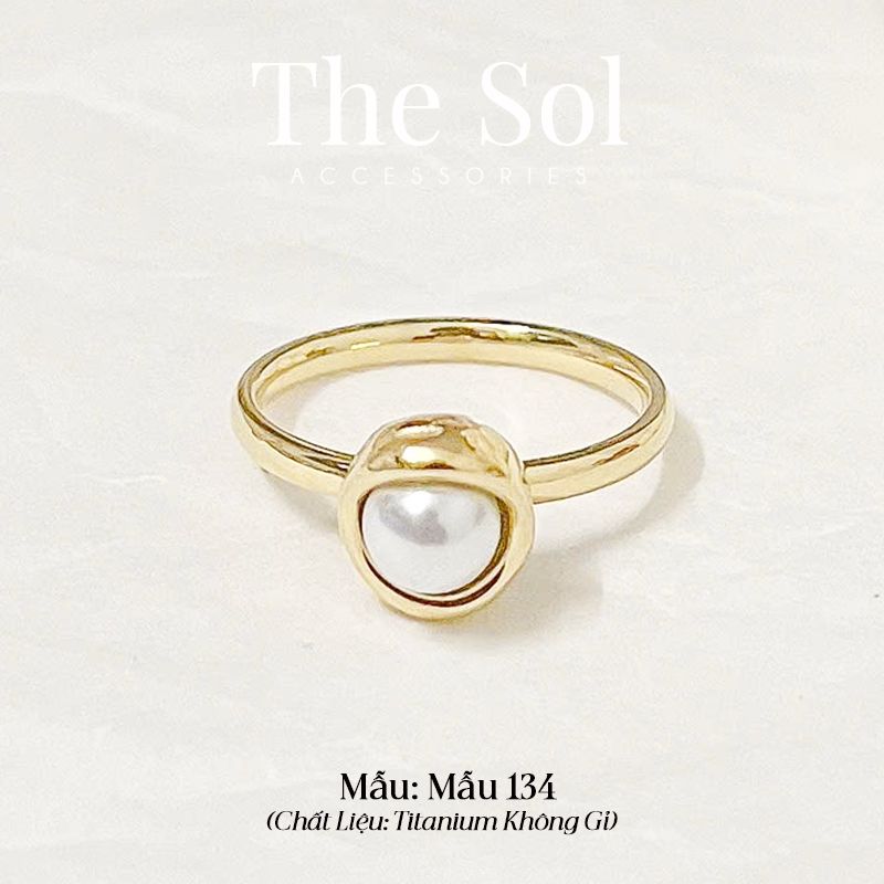  Nhẫn Titan Golden Pearl - Mẫu 134 