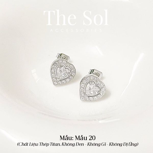  Bông Tai Titan Diamond Heart 