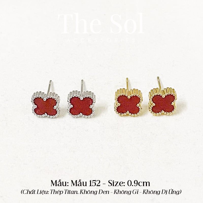  Bông Tai Titan Red Lou 0.9cm - Mẫu 152 