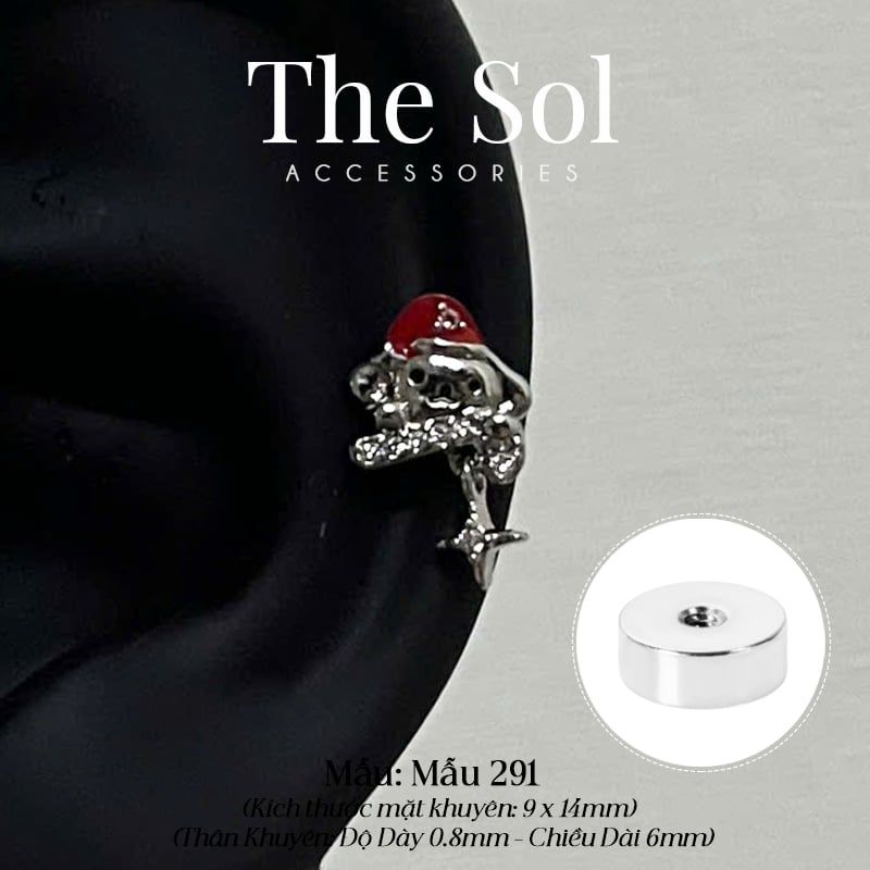  Khuyên Tai Thép Xi Mạ Bling Puppy - Mẫu 291 