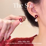  Bông Tai Hàn Quốc Velvet Flower - Mẫu 364 