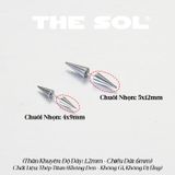  Khuyên Tai Titan Unisex Chuôi Vặn Nón Nhọn 