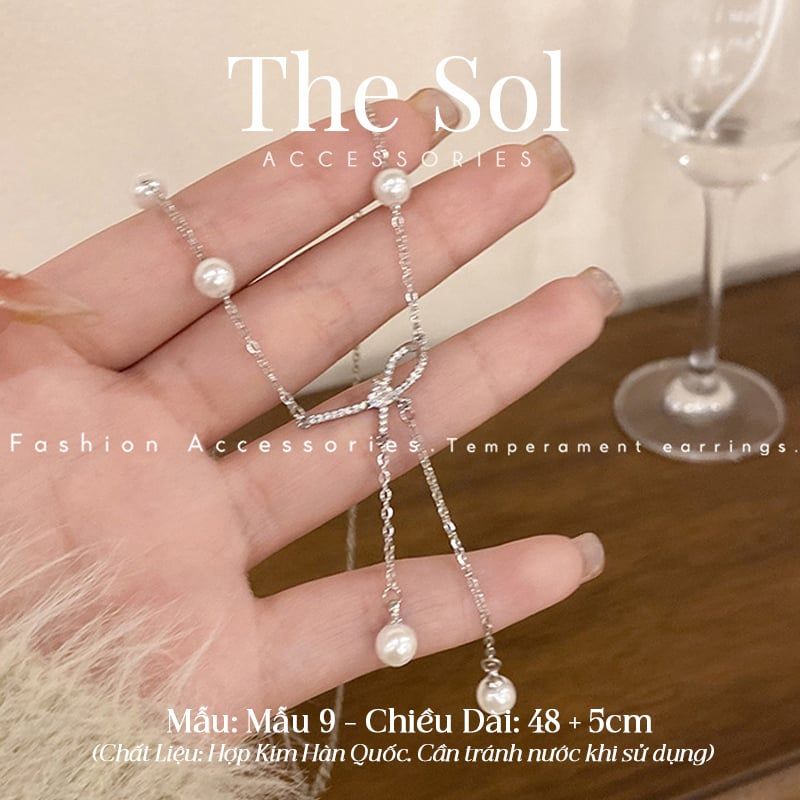  Dây Chuyền Hàn Quốc Pearl In Bow - Mẫu 9 