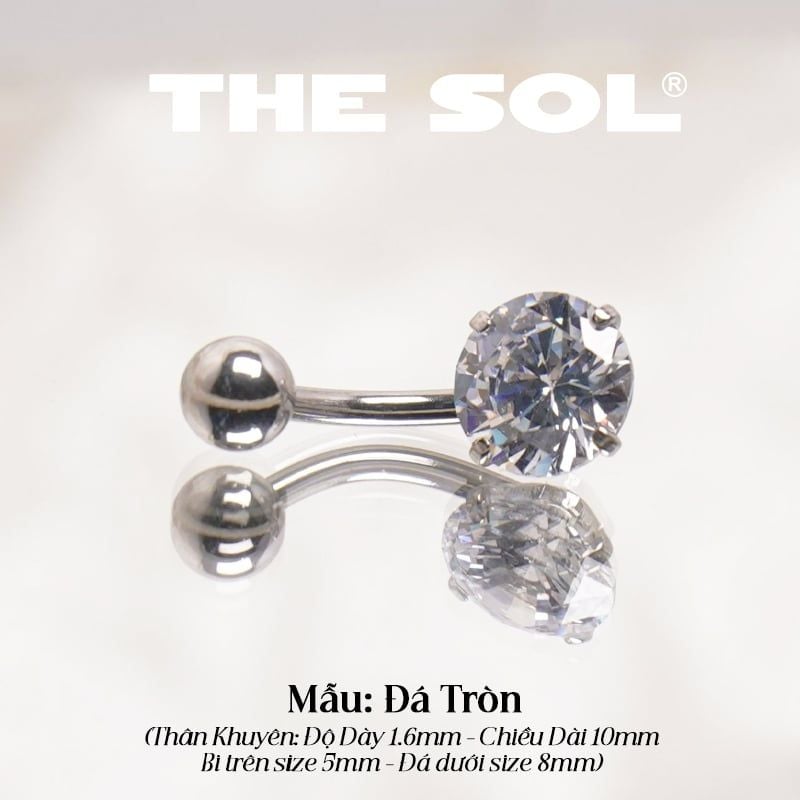  Khuyên Rốn Titan Unisex Đính Đá Nhiều Hình 