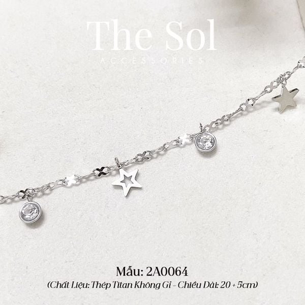  Lắc Chân Titan Diamond & Star 