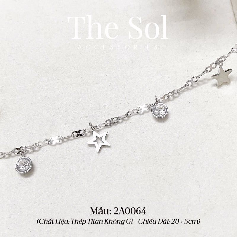  Lắc Chân Titan Diamond & Star 