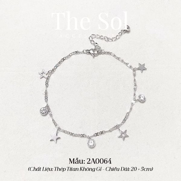  Lắc Chân Titan Diamond & Star 