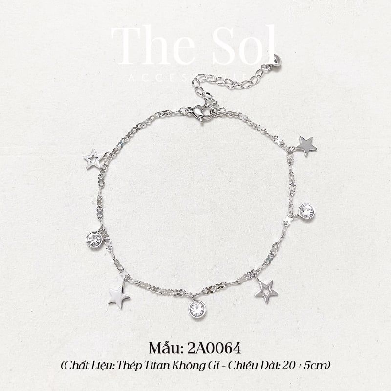  Lắc Chân Titan Diamond & Star 