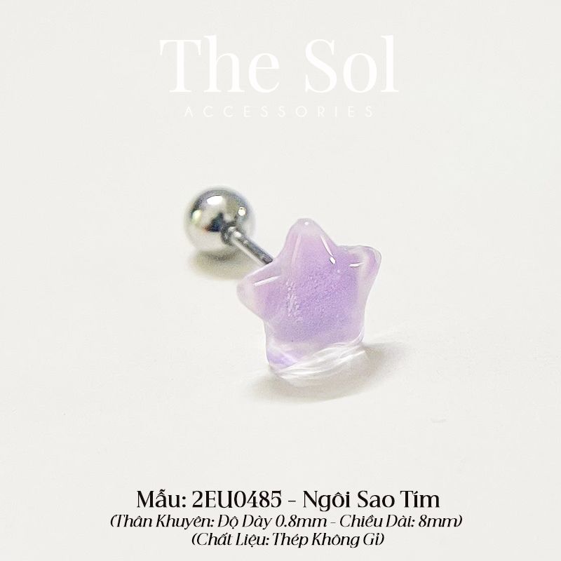  Khuyên Tai Thép Titan Màu Sắc Hologram [1 CHIẾC] 