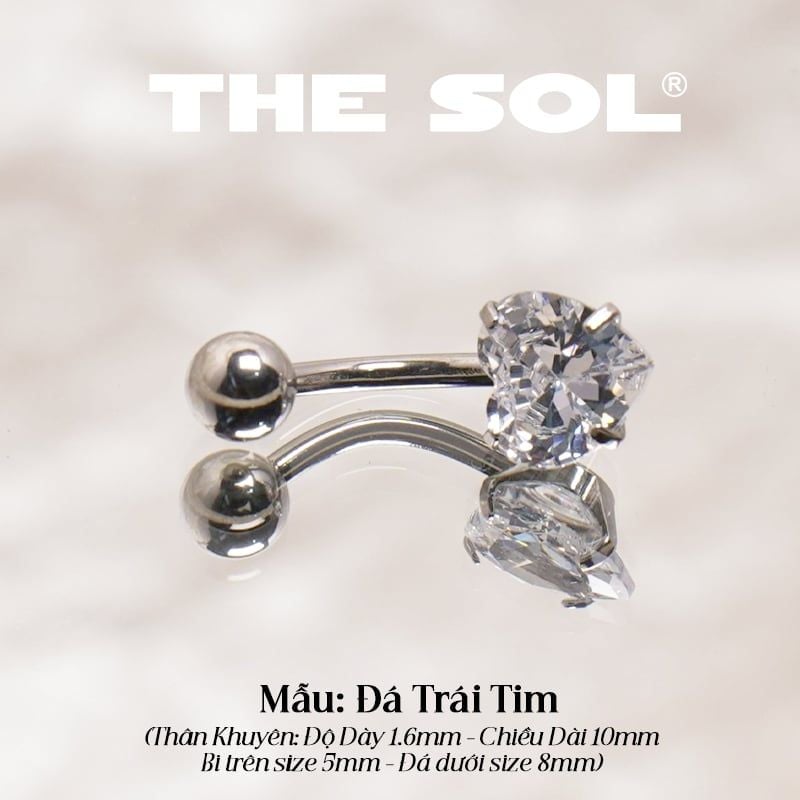  Khuyên Rốn Titan Unisex Đính Đá Nhiều Hình 