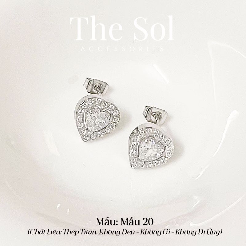  Bông Tai Titan Diamond Heart 