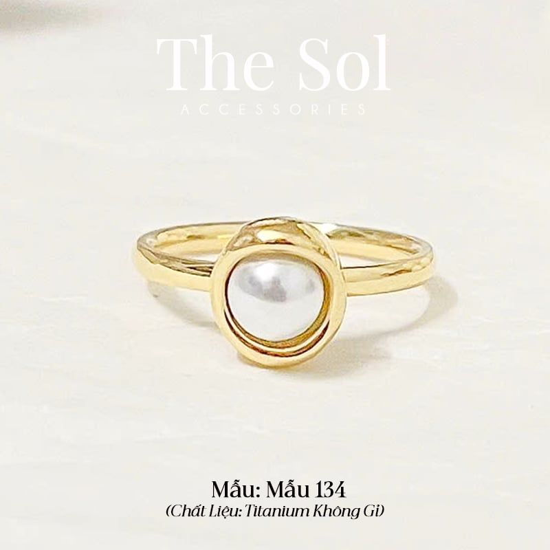  Nhẫn Titan Golden Pearl - Mẫu 134 