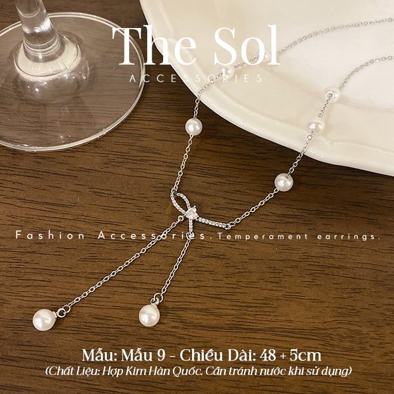  Dây Chuyền Hàn Quốc Pearl In Bow - Mẫu 9 