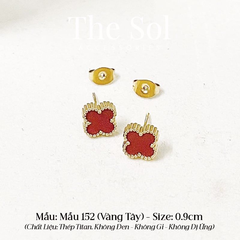  Bông Tai Titan Red Lou 0.9cm - Mẫu 152 