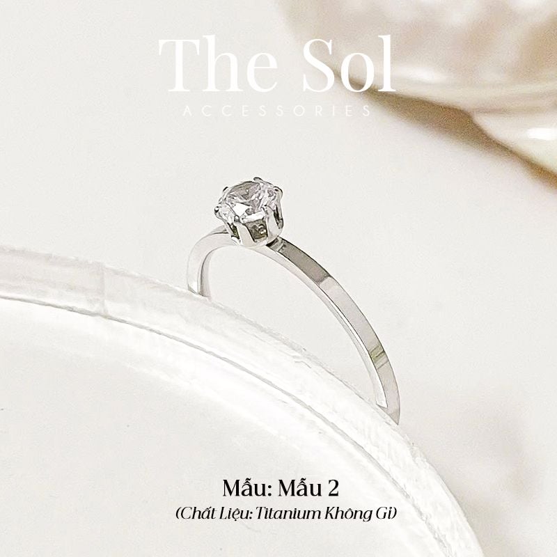  Nhẫn Titan Simple Diamond - Mẫu 2 