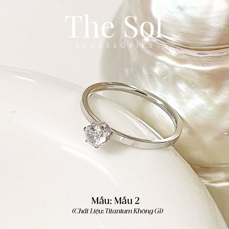  Nhẫn Titan Simple Diamond - Mẫu 2 