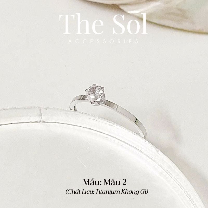  Nhẫn Titan Simple Diamond - Mẫu 2 