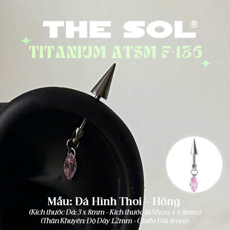  Khuyên Tai TITANIUM ATSM F-136 VERTICAL HELIX 