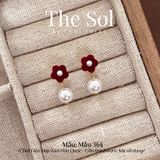  Bông Tai Hàn Quốc Velvet Flower - Mẫu 364 