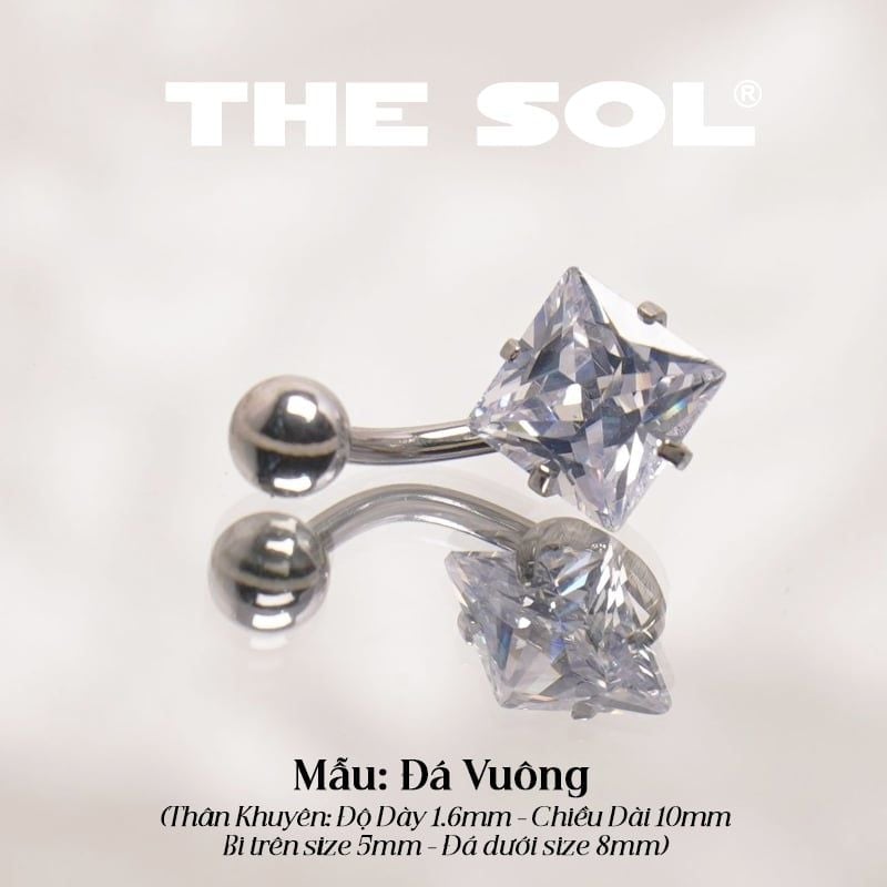 Khuyên Rốn Titan Unisex Đính Đá Nhiều Hình 