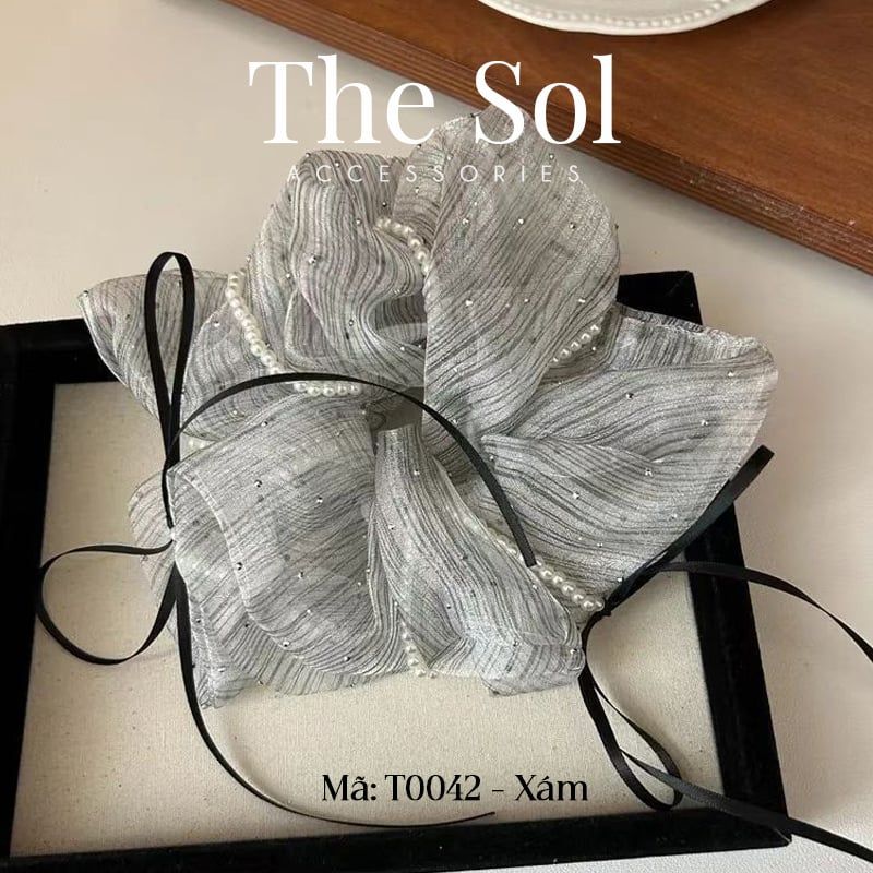  Cột Tóc Scrunchies Ribbon Bling 