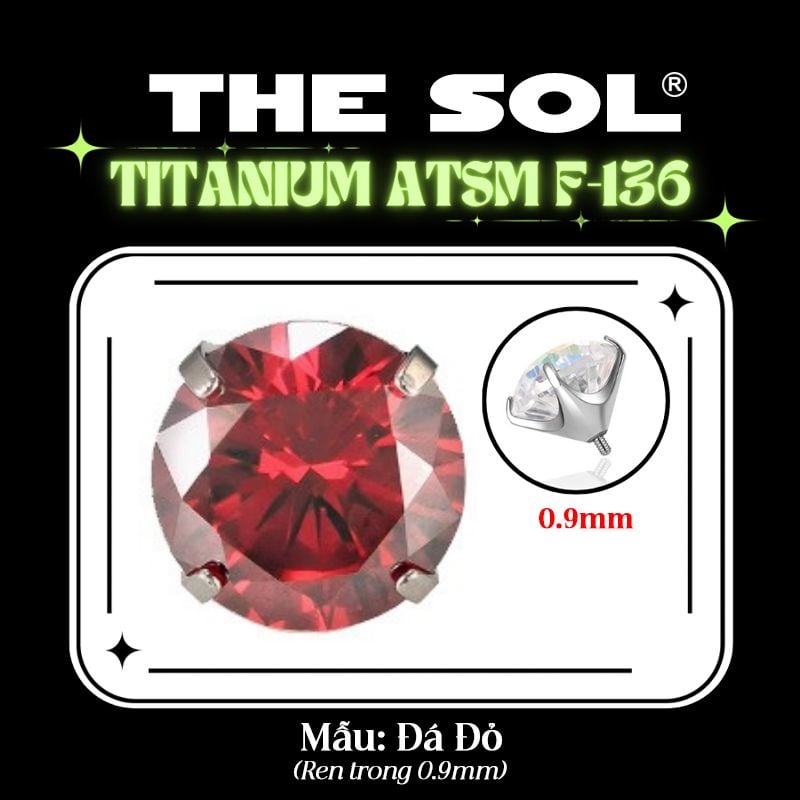  Mặt Đá Riêng Lẻ F136 Dành Cho Khuyên Ren 0.9mm 