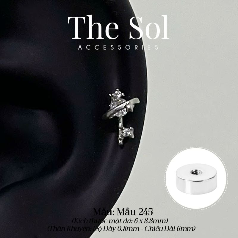  Khuyên Tai Thép Xi Mạ The Key - Mẫu 245 
