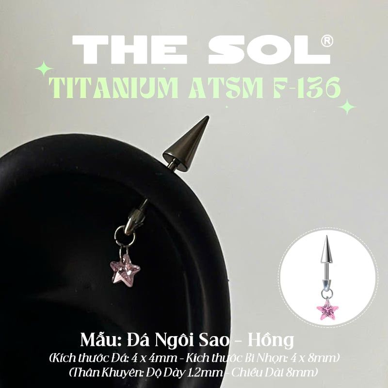  Khuyên Tai TITANIUM ATSM F-136 VERTICAL HELIX 