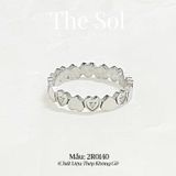  Nhẫn Thép Không Gỉ Silver Hearts Line 