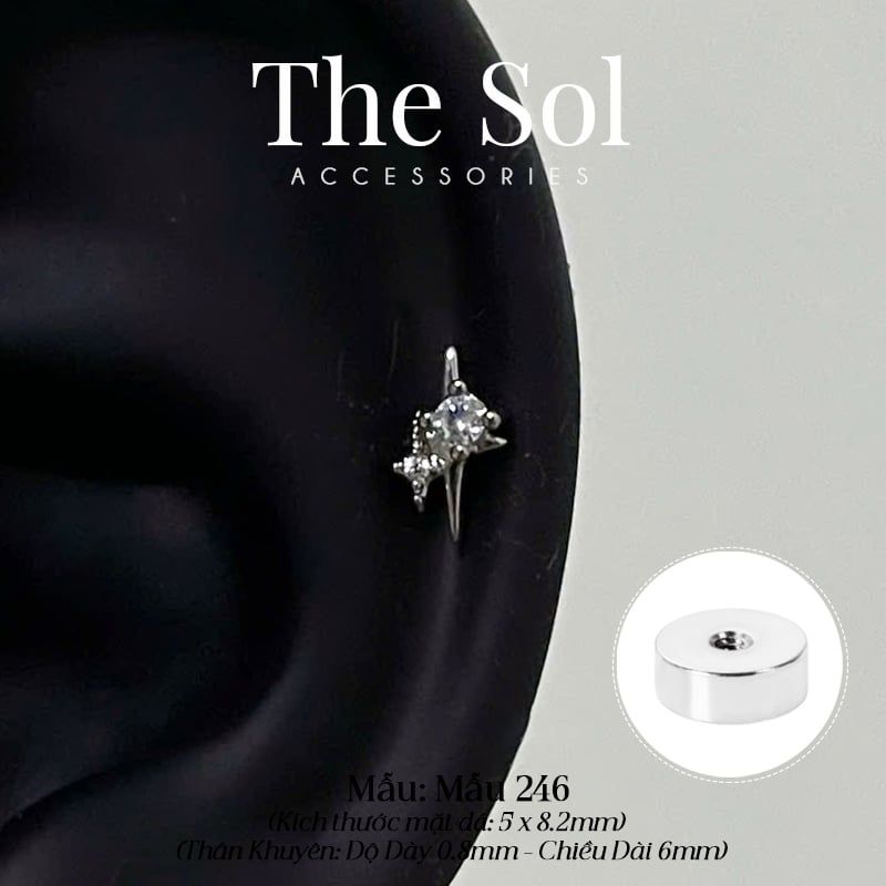  Khuyên Tai Thép Xi Mạ The Bling - Mẫu 246 