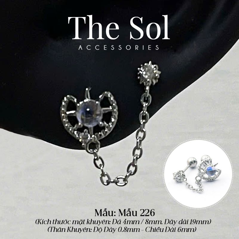  Khuyên Tai Thép Xi Mạ Opal Galaxy - Mẫu 226 