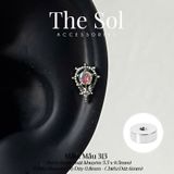  Khuyên Tai Thép Xi Mạ Opal Cane - Mẫu 313 