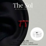  Khuyên Tai Thép Xi Mạ Red Bow - Mẫu 292 