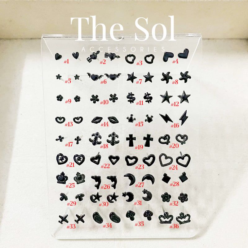  [SHOPEE] Bông Tai Nhựa Nhiều Mẫu Chuôi Su - Màu Đen 