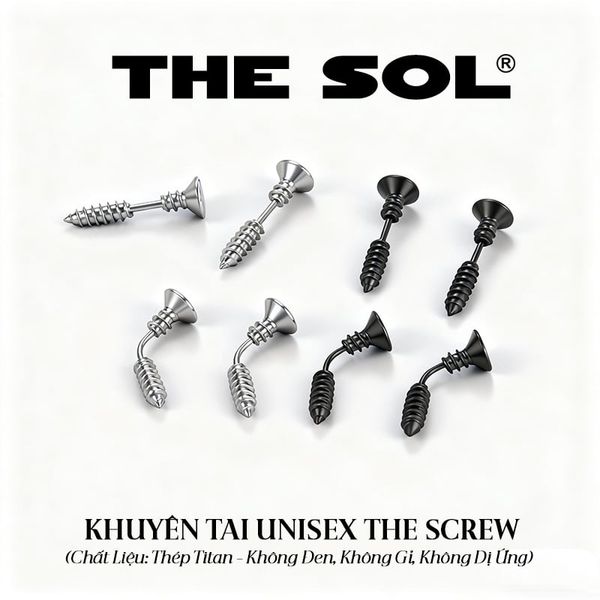  Khuyên Tai Titan Unisex The Curved Screw 