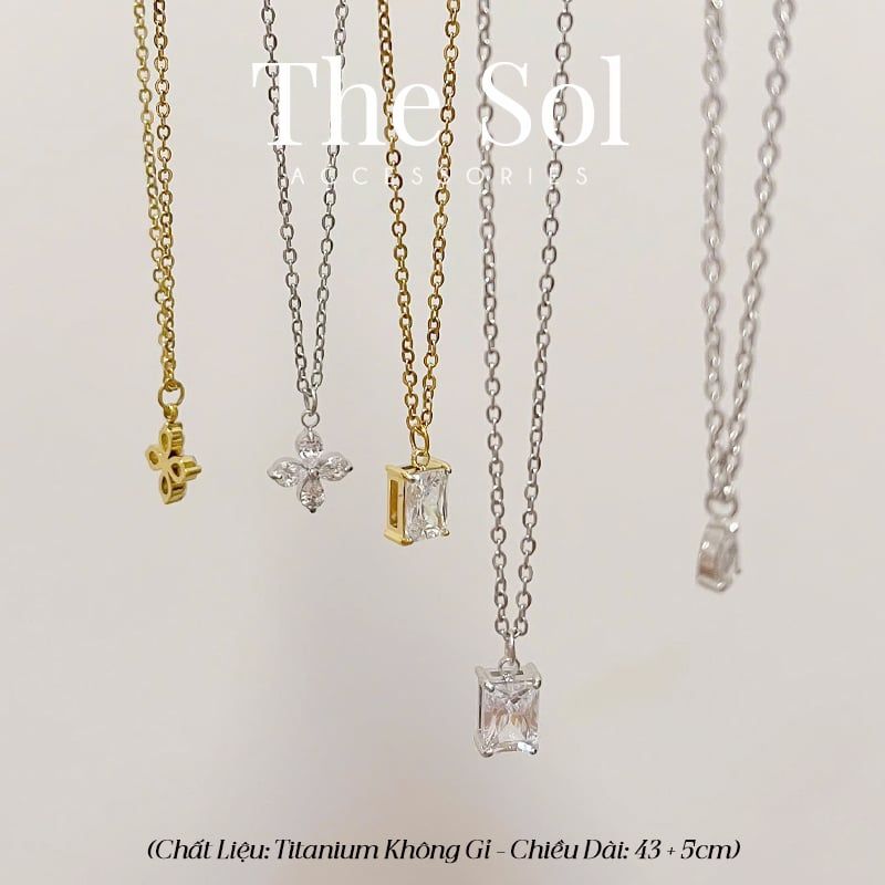  Dây Chuyền Titan Diamond Clover - Mẫu 124 