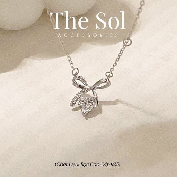  Dây Chuyền Bạc Diamond Bow 