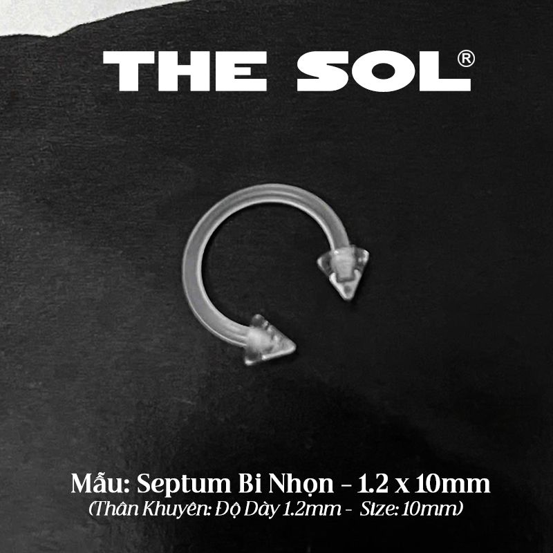  Khuyên Tai Nhựa Trong Suốt Unisex Septum Bi Nhọn 
