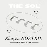  Khuyên Mũi Titan Unisex NOSTRIL Chân L Đính Đá [1 CHIẾC] 