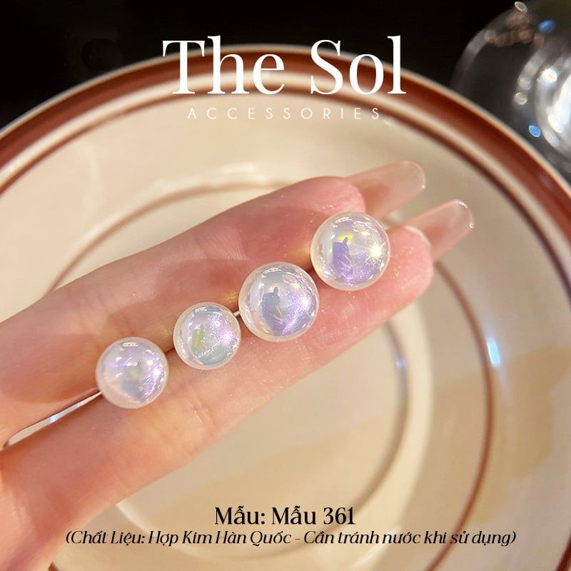  Bông Tai Hàn Quốc Hologram Bean - Mẫu 361 