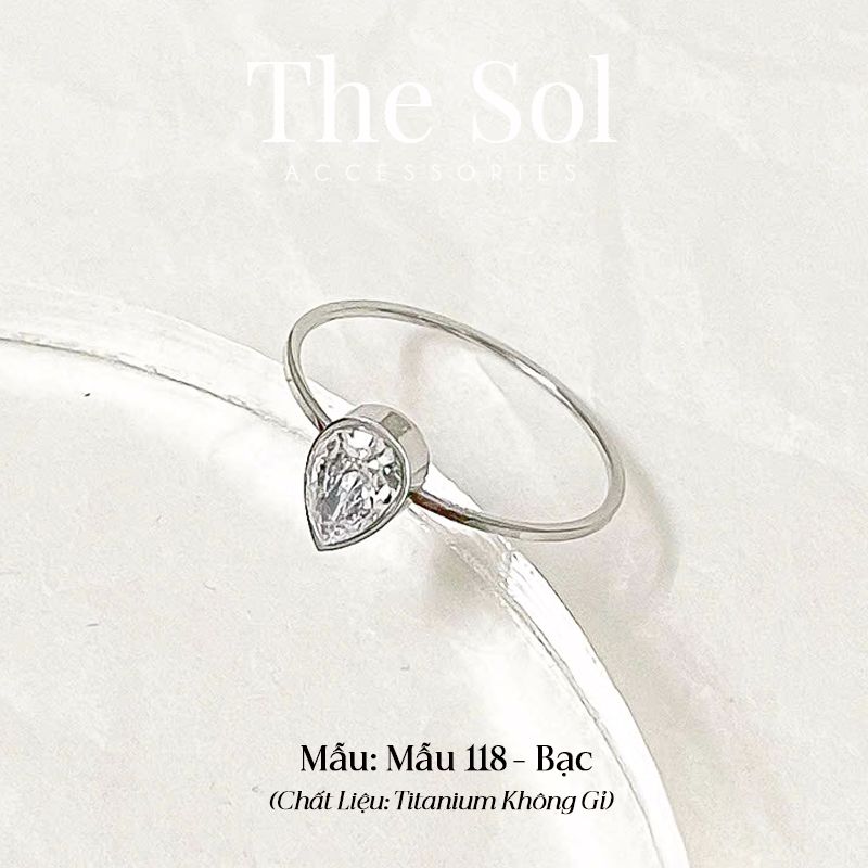  Nhẫn Titan Diamond Drop - Mẫu 118 