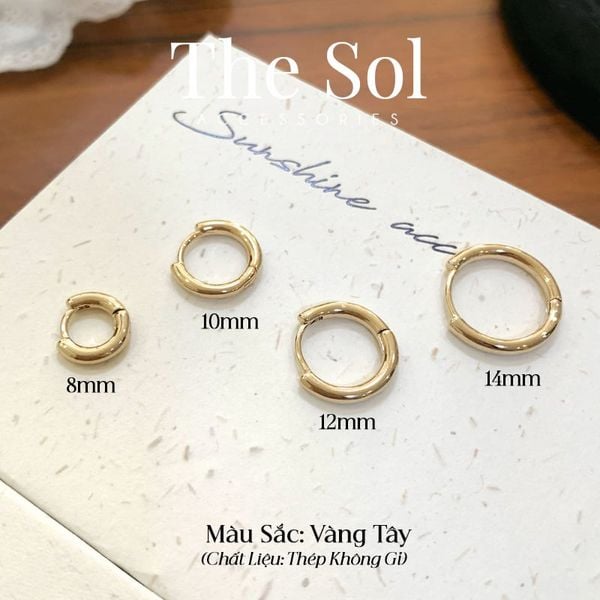  Bông Tai Thép Không Gỉ Tròn Hoop 2mm 