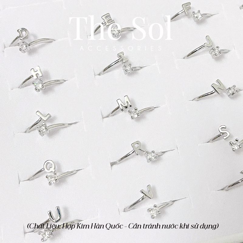  Nhẫn Hàn Quốc Diamond Letter - Mẫu R2-80 